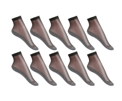 10 זוגות גרביים בדגם שקוף סוליה נגד החלקה