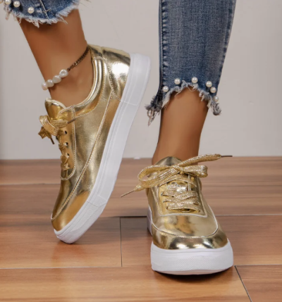 סניקרס בדגם מוזהב / כסוף