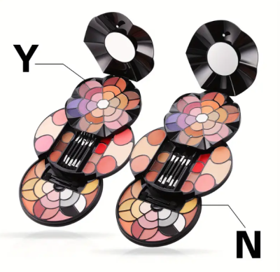 פלטת איפור MISS ROSE עם 57 צבעים : צלליות ,פודרה, סומק, שפתון ועוד