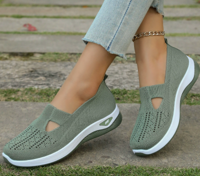 ירוק - נעלי נוחות מבד נושם ואוורירי
